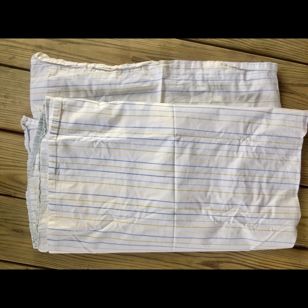 Full Flat sheet White Striped Cotton